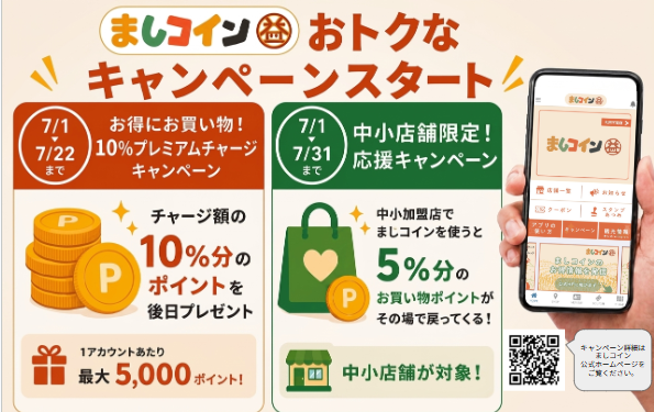 【7/1スタート】最大5,000ptプレゼント！10%プレミアムチャージキャンペーンを開催します！